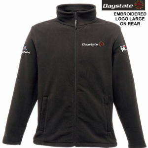 The Daystate Micro Fleece is a lightweight, zip-up, long-sleeve jacket in black. It offers all the warmth of a traditional fleece, but without the bulk or weight