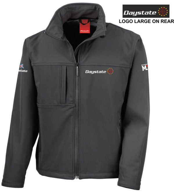 The Daystate Softshell Jacket has long sleeves and a practical design