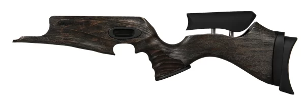 The textured wood Safari Daystate Red Wolf Sporter Stock fits all models and has a height-adjustable cheek / butt pad, stippling panels with a forend lip and grip cap