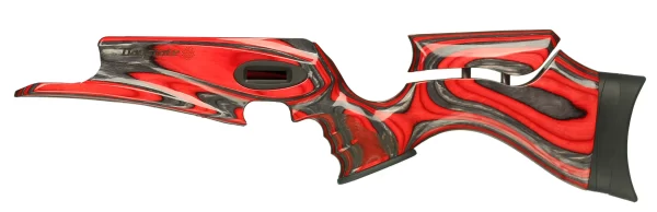 The Serie Rosso Sporter Stock is the orignal design fitted to the Daystate Red Wolf electronic PCP air rifle. It will fit all models and has a height-adjustable cheek / butt pad, stippling panels with a forend lip and grip cap