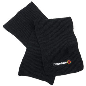Daystate knitted scarf, in black with embroidered logo