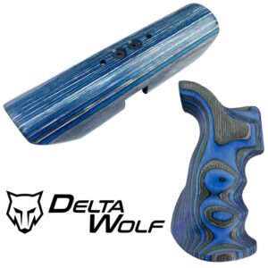 The Daystate Delta Wolf Grip Set by FORM in Blue Laminate, also fits the Alpha Wolf