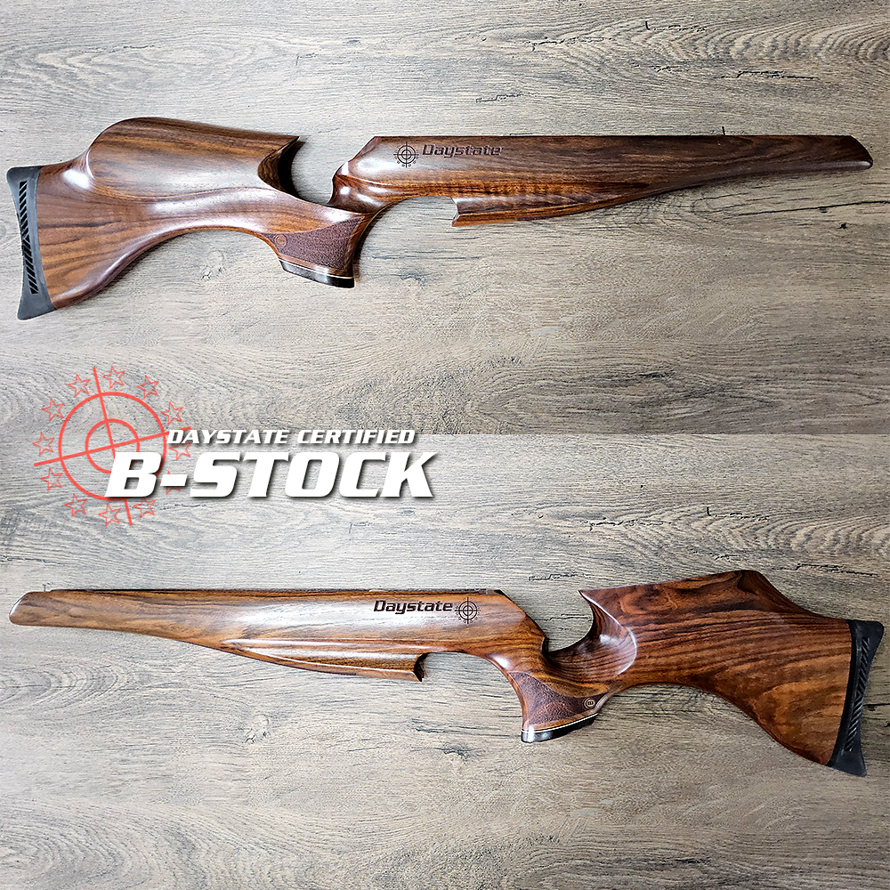 B-STOCK Daystate MK4 Sporter Stock Left-Hand Walnut #115, genuine factory gunstock for Daystate's electronic PCP air rifle